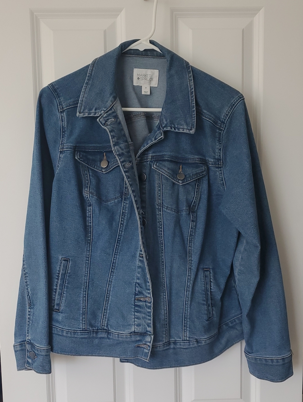 Market & Spruce Light Blue Denim Jacket with Button Front